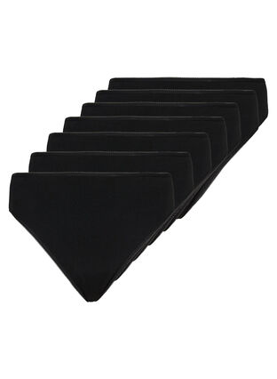  Bawelniane stringi 7-pack, Black, Packshot image number 0