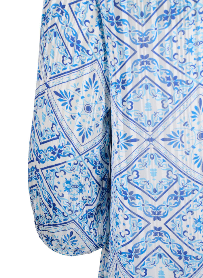 Sukienka z dekoltem w szpic i rekawami 3/4 z nadrukiem, Birch Graphic AOP, Packshot image number 3