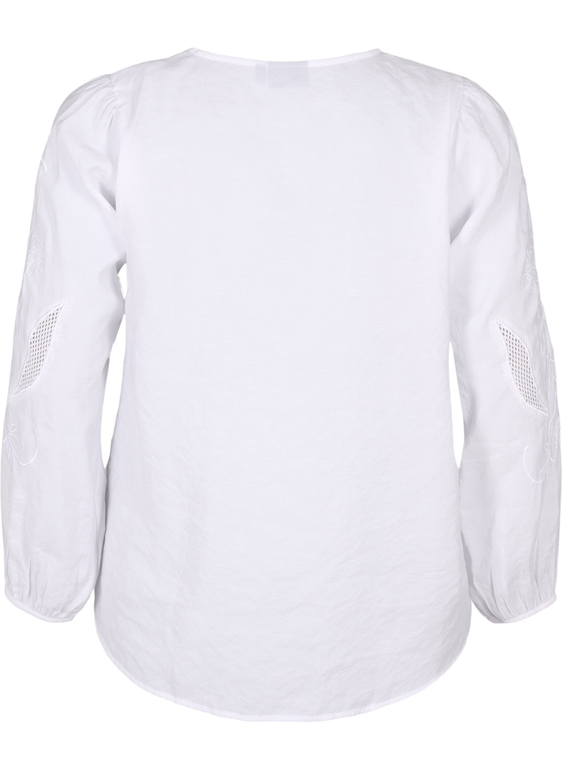 Zizzi Bluzka z modalu TENCEL&trade; z haftowanymi detalami, Bright White, Packshot image number 1