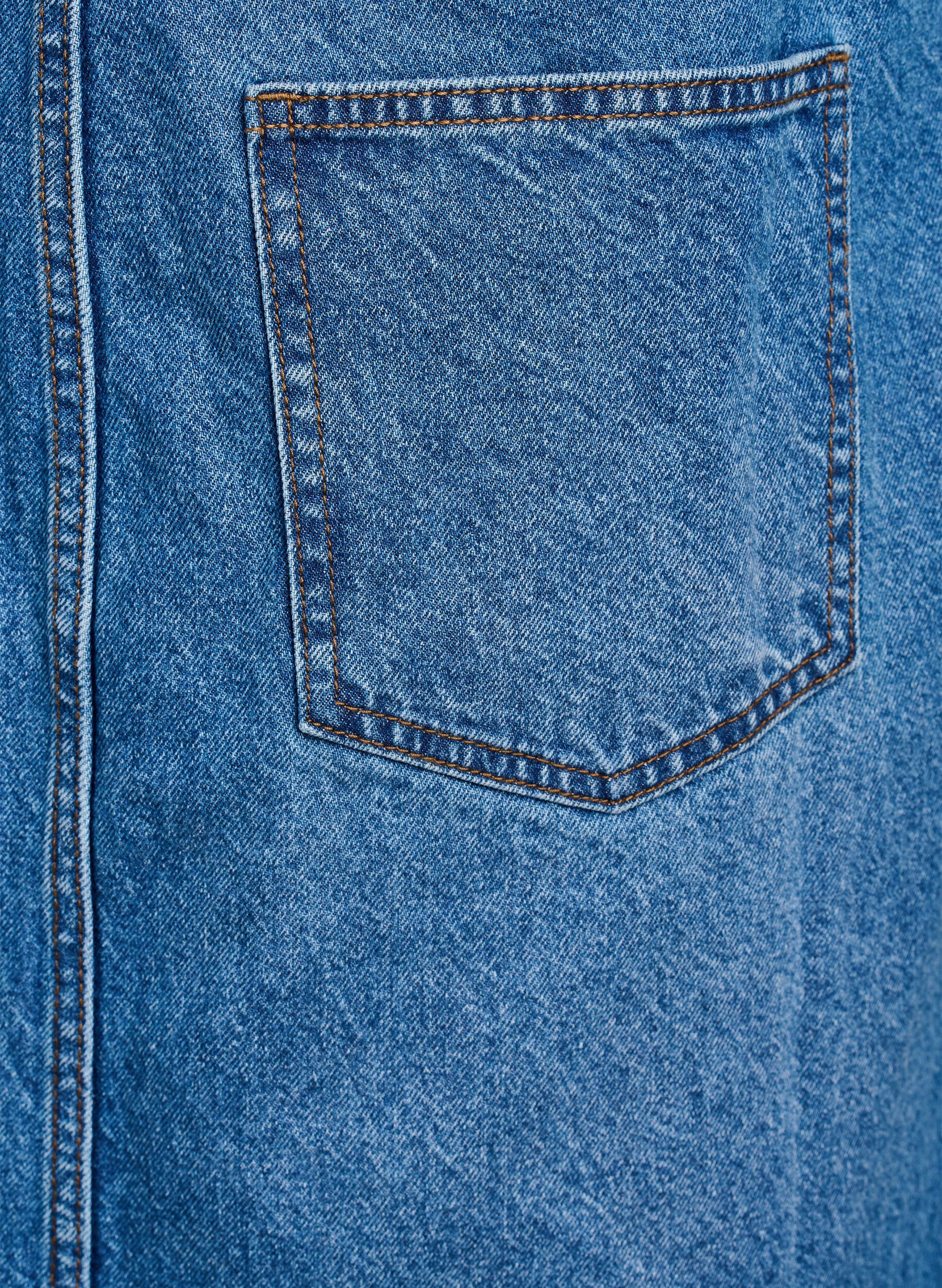 Zizzi Dzinsowa sukienka midi, Blue Denim, Packshot image number 3