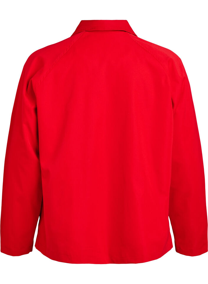 Krótki trencz z kieszeniami, Czerwony, Packshot image number 1