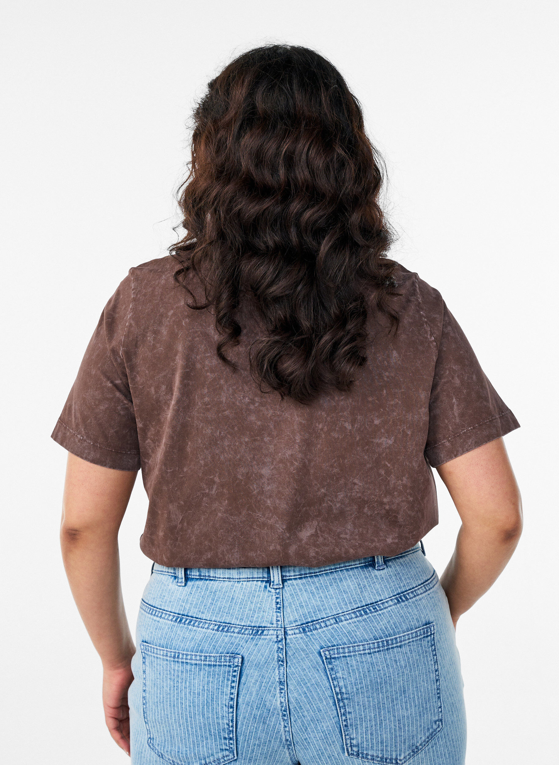 Zizzi Koszulka bawelniana z nadrukiem z przodu, Brązowy, Model image number 2