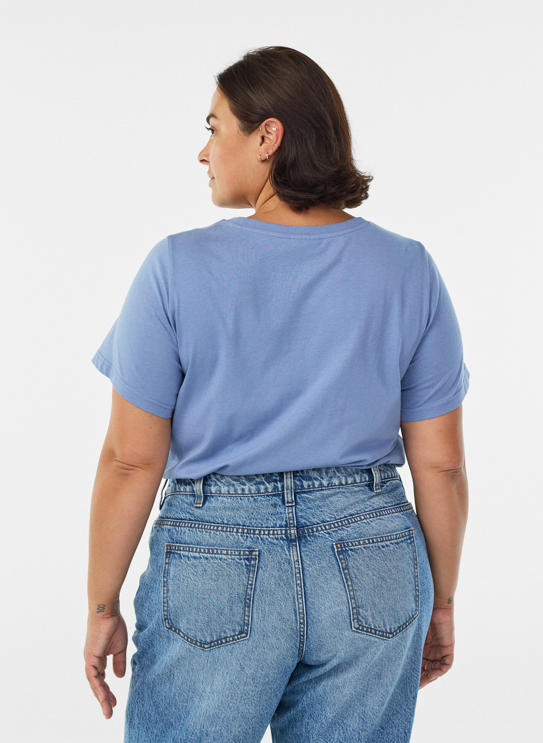 Zizzi Koszulka z nadrukiem retro, Niebieskie, Model image number 2