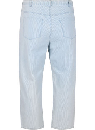 Proste jeansy do kostek w paski, Light Blue Stripe, Packshot image number 1