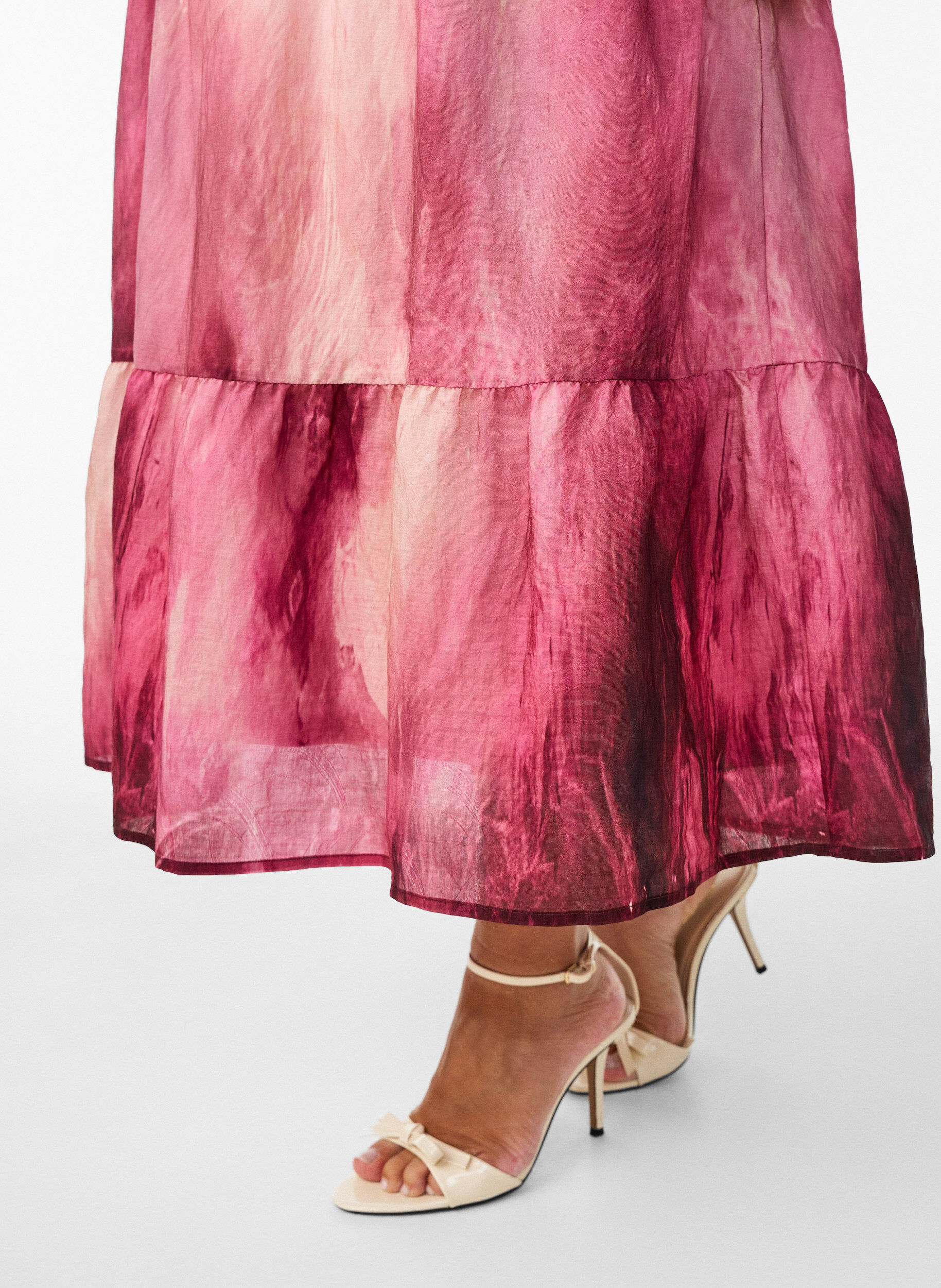 ZizziSukienka midi z paseczkami na karku, R&oacute;żowy, Model image number 3