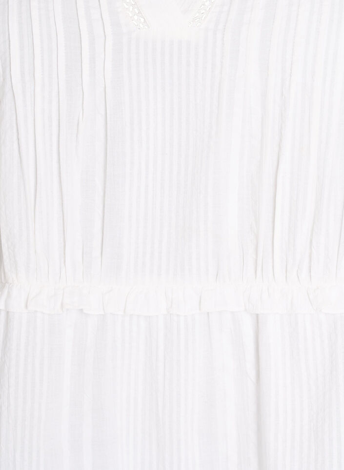 Tunika w ksztalcie trapezu z falbanami, Biały, Packshot image number 2