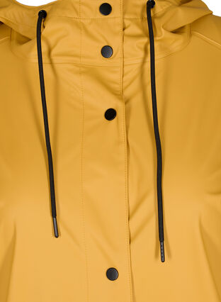 Kurtka przeciwdeszczowa z kapturem i zapieciem na guziki, Spruce Yellow, Packshot image number 2