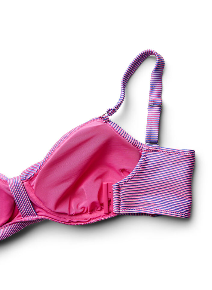 Koszulka bikini z paseczkami i fiszbinem, R&oacute;żowy, Packshot image number 3