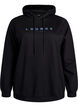 Bluza z kapturem i nadrukiem, Czarne, Packshot image number 0