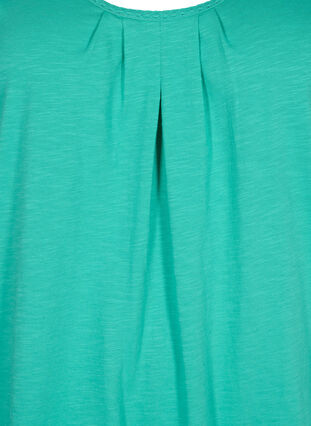 Bawelniany top z koronkowym wykonczeniem, Aqua Green, Packshot image number 2