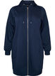 Dluga bluza z kapturem, zamkiem blyskawicznym i kieszeniami, Niebieskie, Packshot image number 0