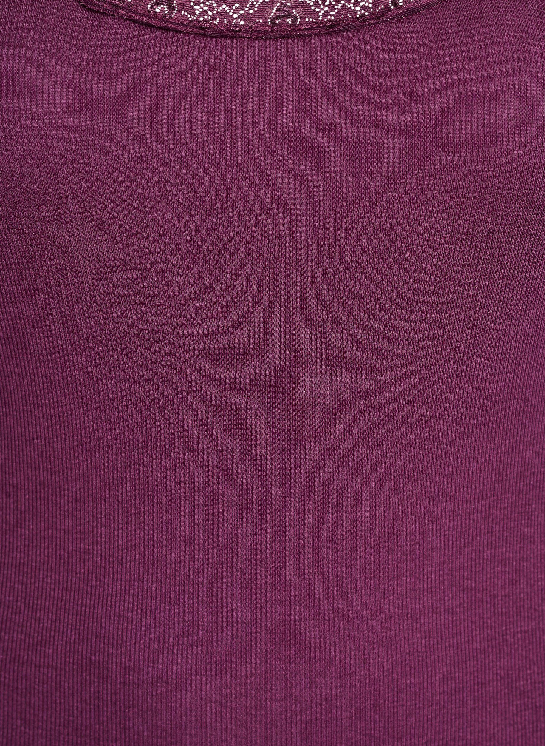 ZizziTop z koronkowym wykonczeniem, Ciemnobordowy, Packshot image number 2