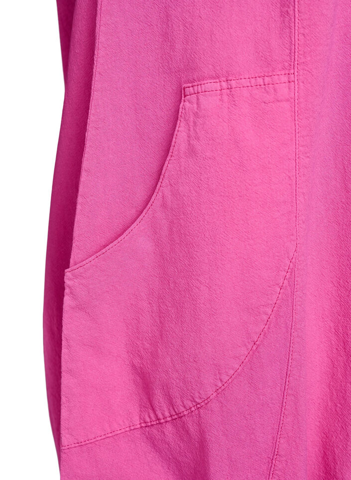 Bawelniana sukienka z kr&oacute;tkim rekawem, R&oacute;żowy, Packshot image number 3