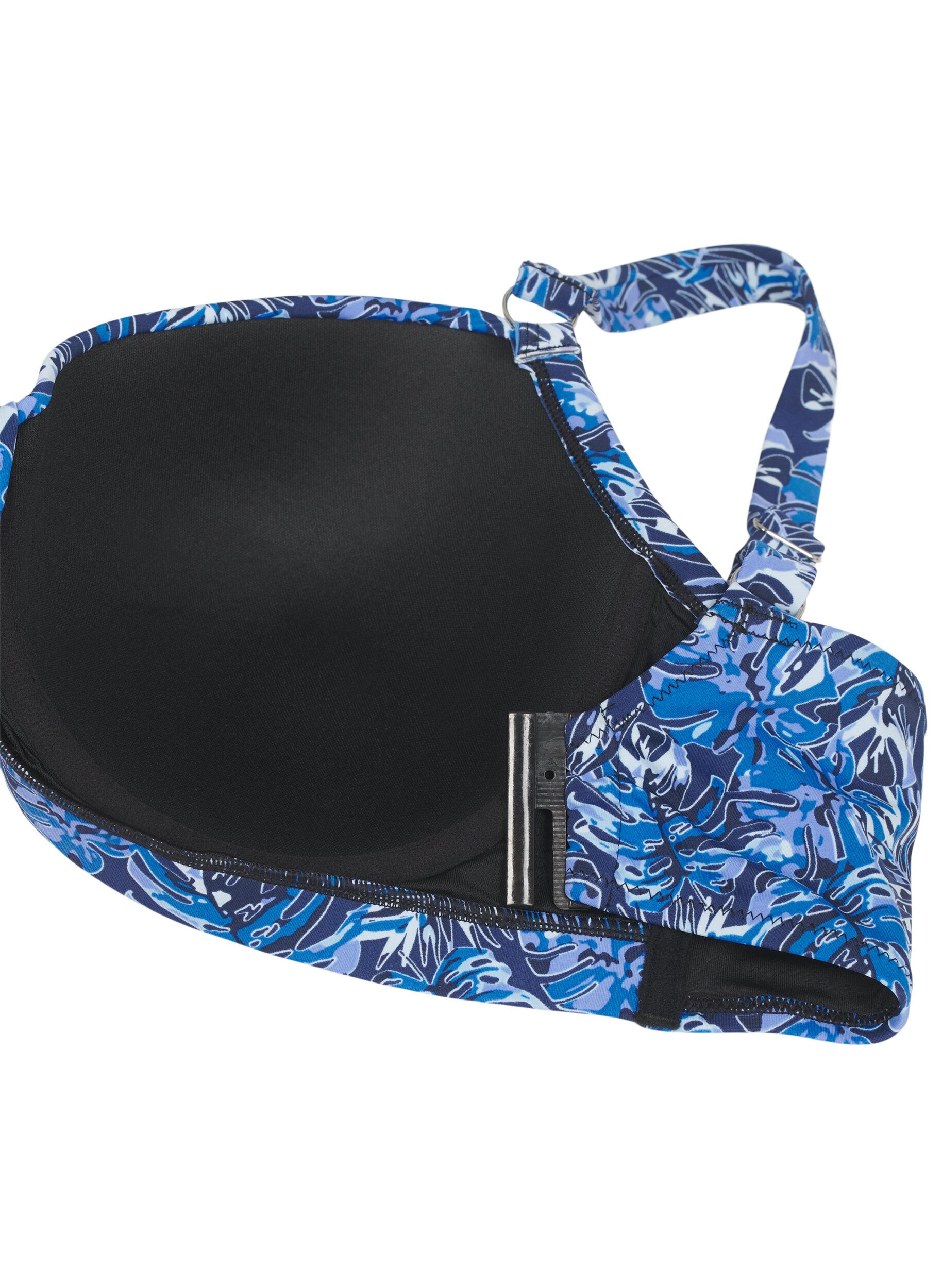 ZizziG&oacute;ra od bikini z fiszbinami i wzorem, Niebieskie, Packshot image number 3