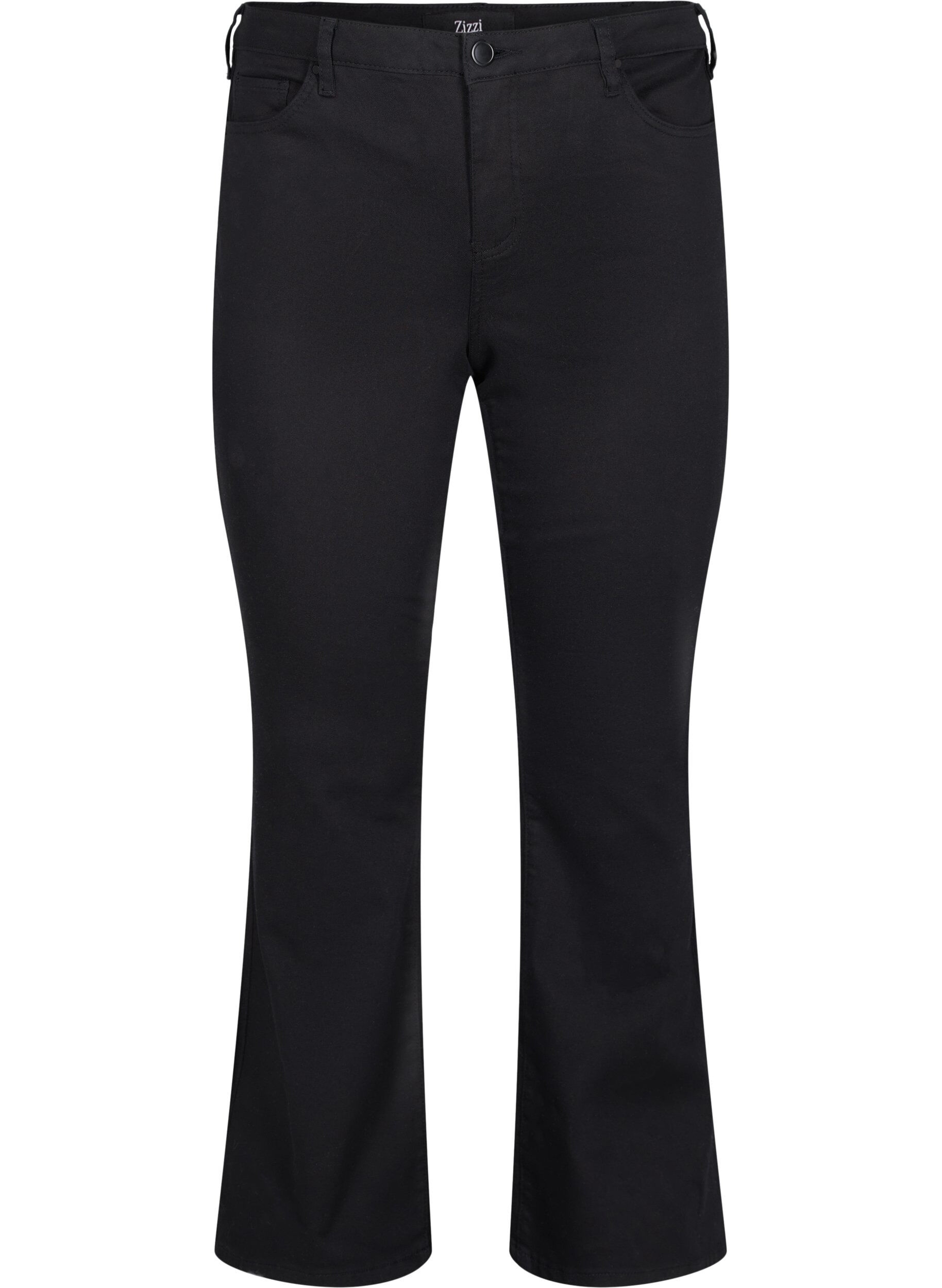 Zizzi Ellen bootcut jeans with a high waist, Black, Packshot image number 0