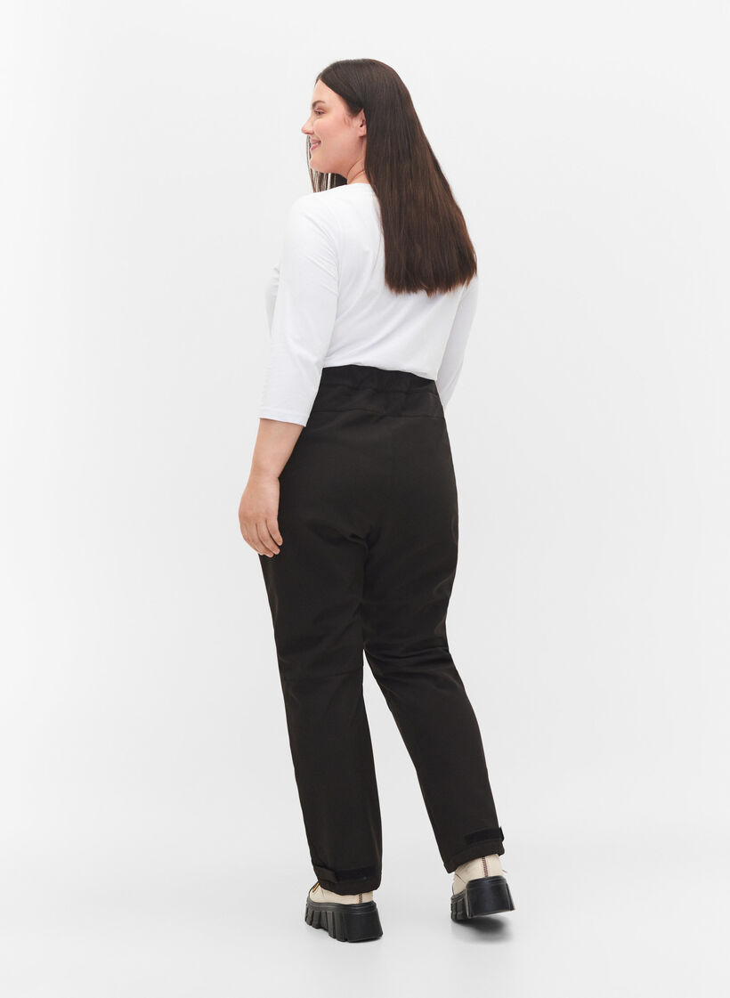 Softshellowe spodnie z regulowanym rzepem, Czarne, Model image number 2