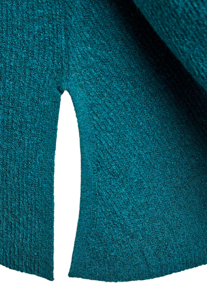 Sweter z dzianiny z ukosnym wzorem i rekawami raglanowymi, Zielony, Packshot image number 3