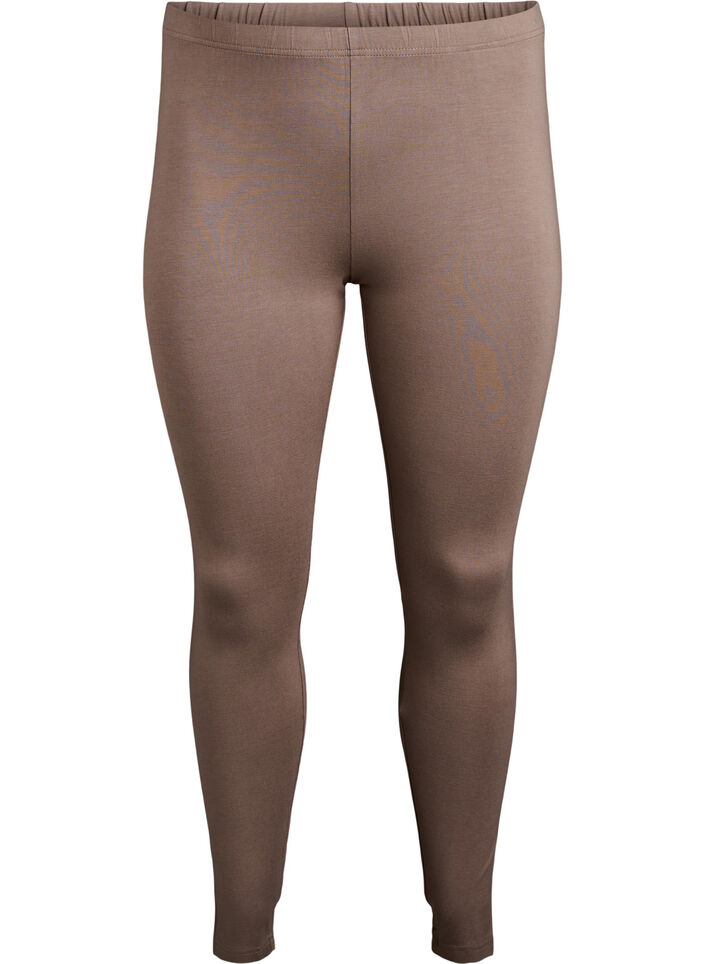 Legginsy basic z wiskozy, Brązowy, Packshot image number 0