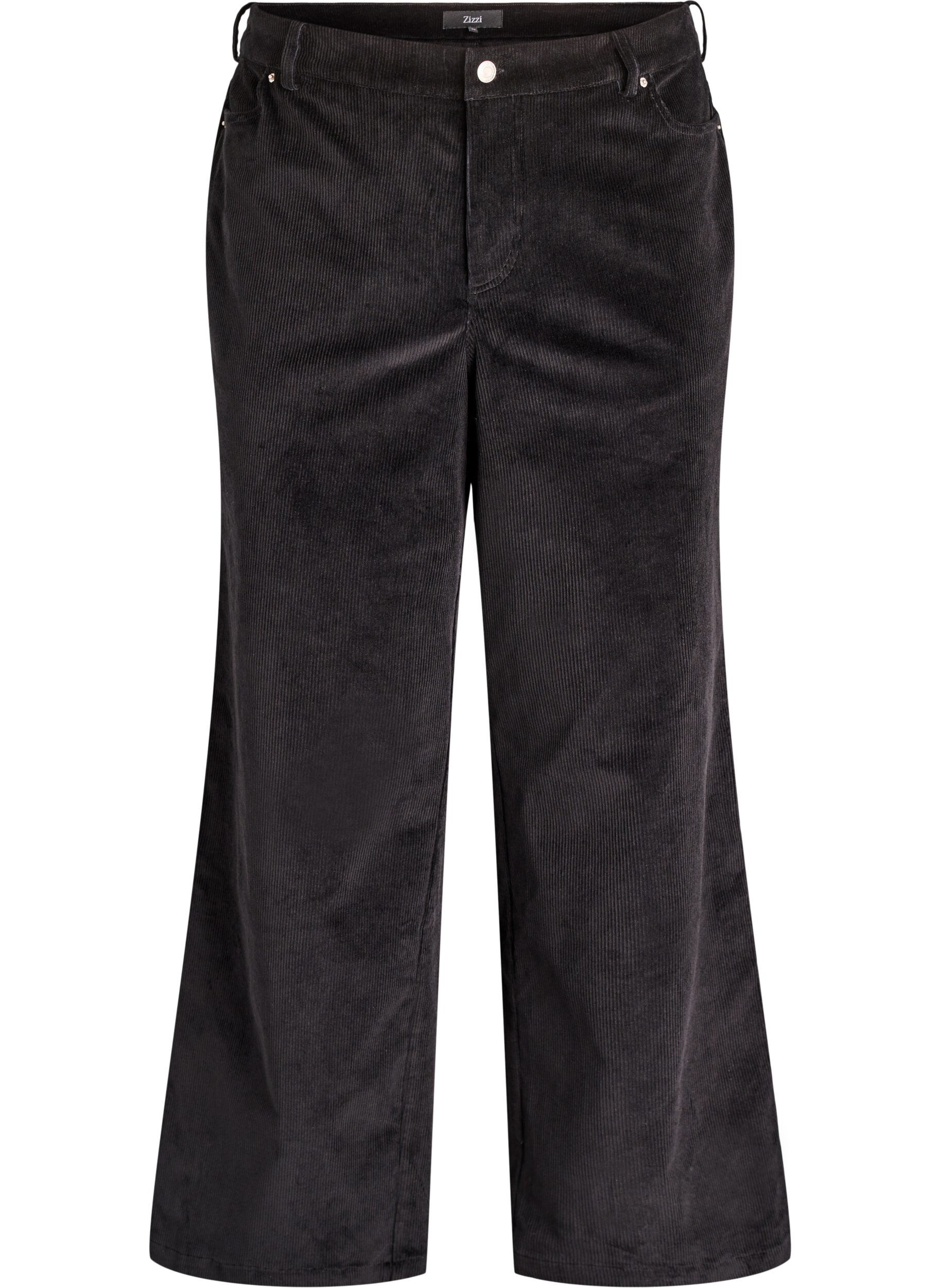 Spodnie z dreszczu z wysokim stanem i szerokimi nogawkami