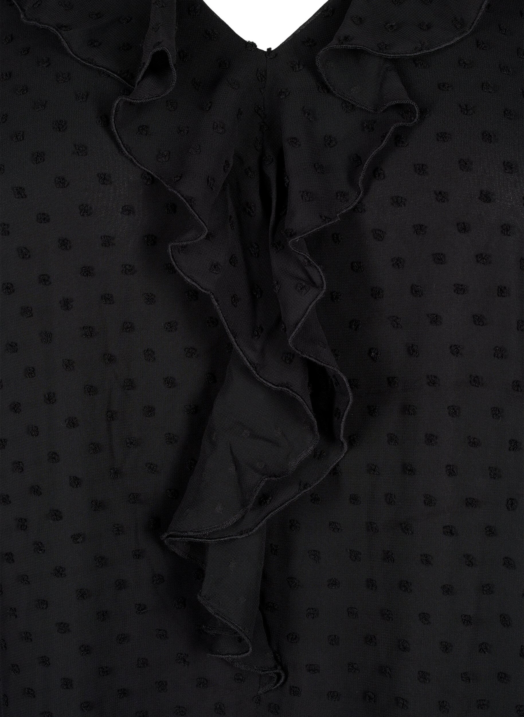 Zizzi Tunika z marszczeniami i faktura w kropki, Black, Packshot image number 2