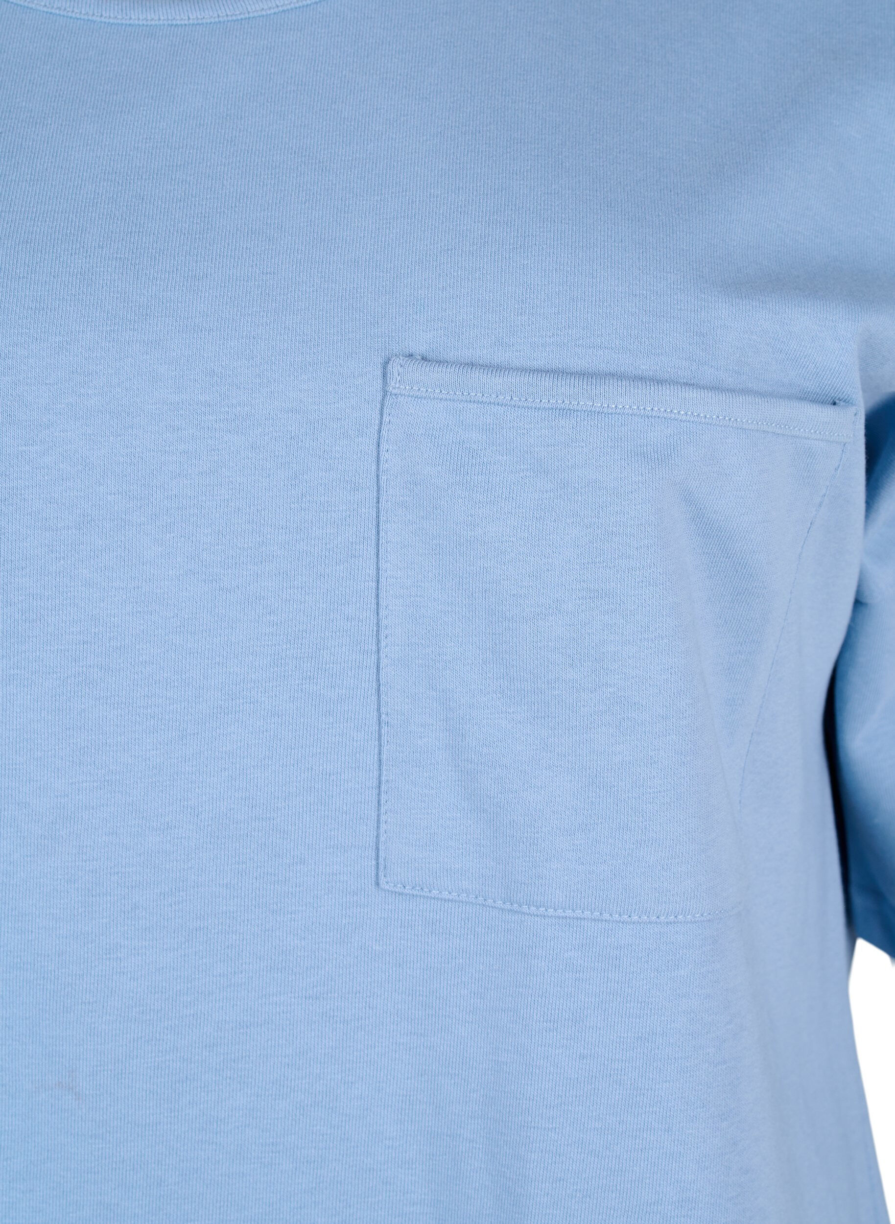 Zizzi Bluzka z p&oacute;lrekawem, Faded Denim, Packshot image number 2