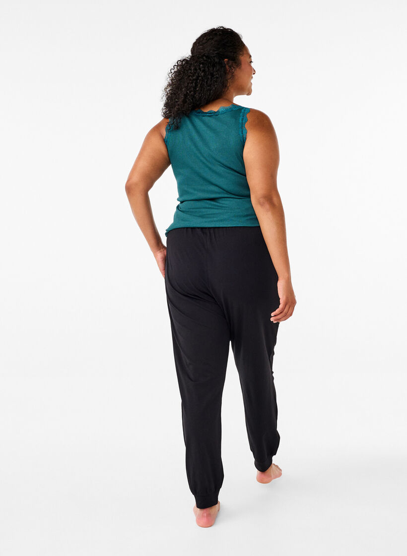 Bawelniana pizama, Czarne, Model image number 1