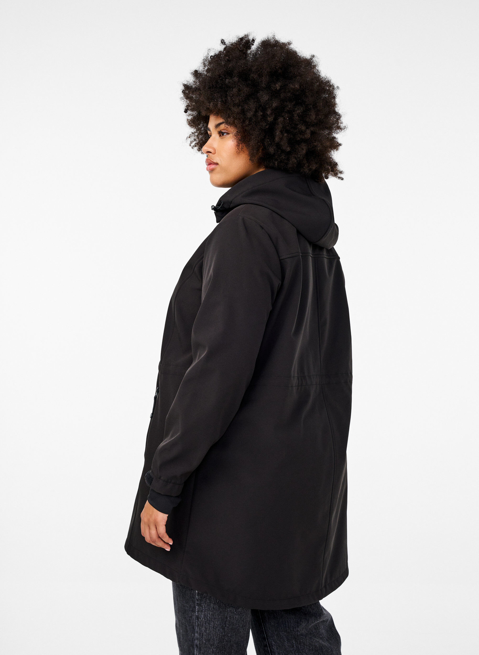 Zizzi Kurtka softshell z odpinanym kapturem, Czarne, Model image number 2