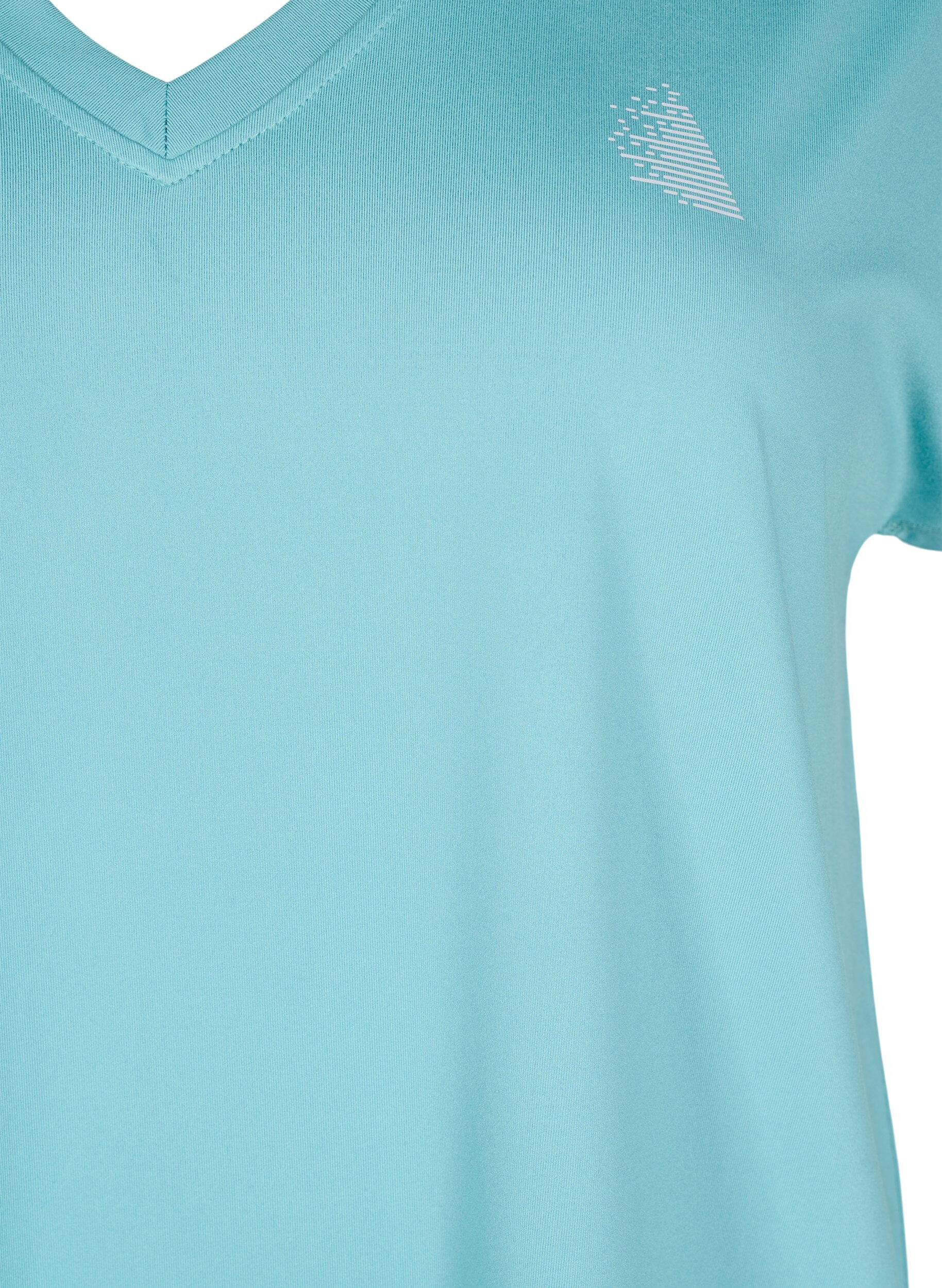 Zizzi Luzna koszulka treningowa z dekoltem w szpic, Zielony, Packshot image number 2