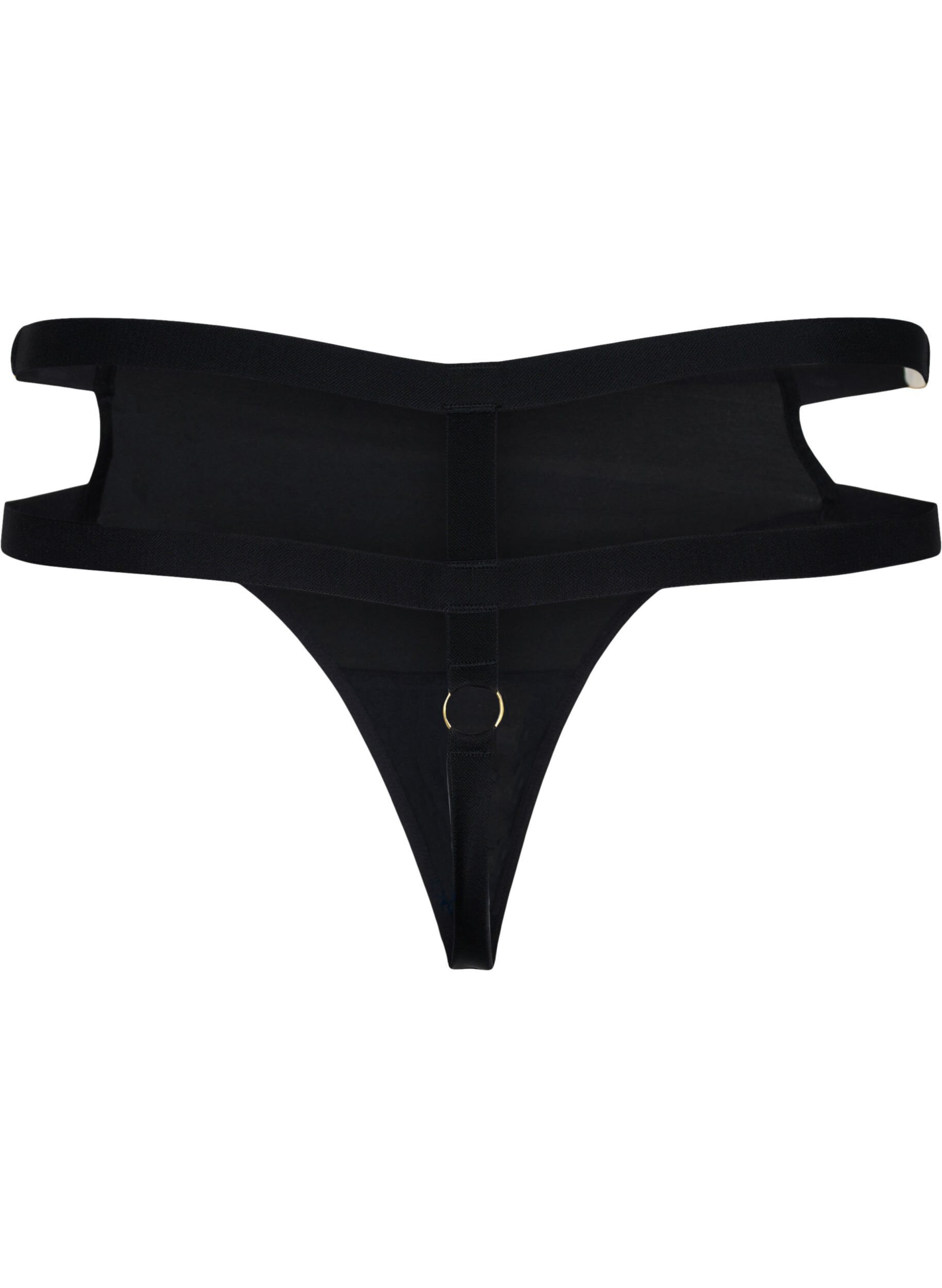 Zizzi Coated thong with string, Black, Packshot image number 1