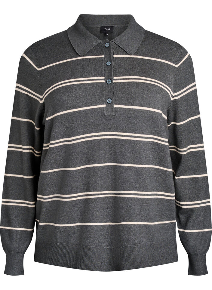 Dzianinowa bluzka z kolnierzykiem, Zielony, Packshot image number 0