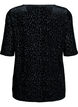 Bluzka z krótkimi rekawami i nadrukiem w panterke, Czarne, Packshot image number 1