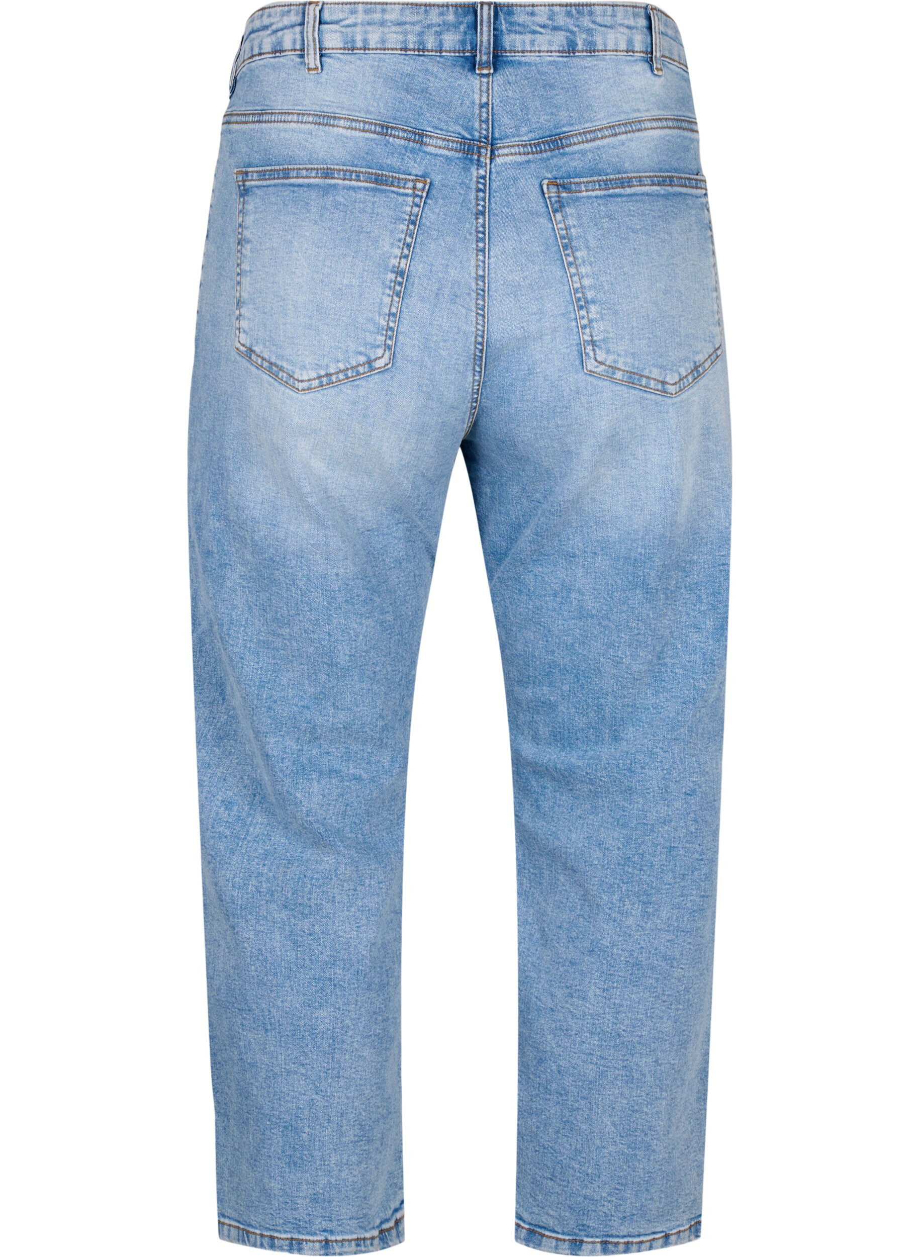 Zizzi Skr&oacute;cone jeansy Vera z podniszczonymi detalami, Blue Denim, Packshot image number 1