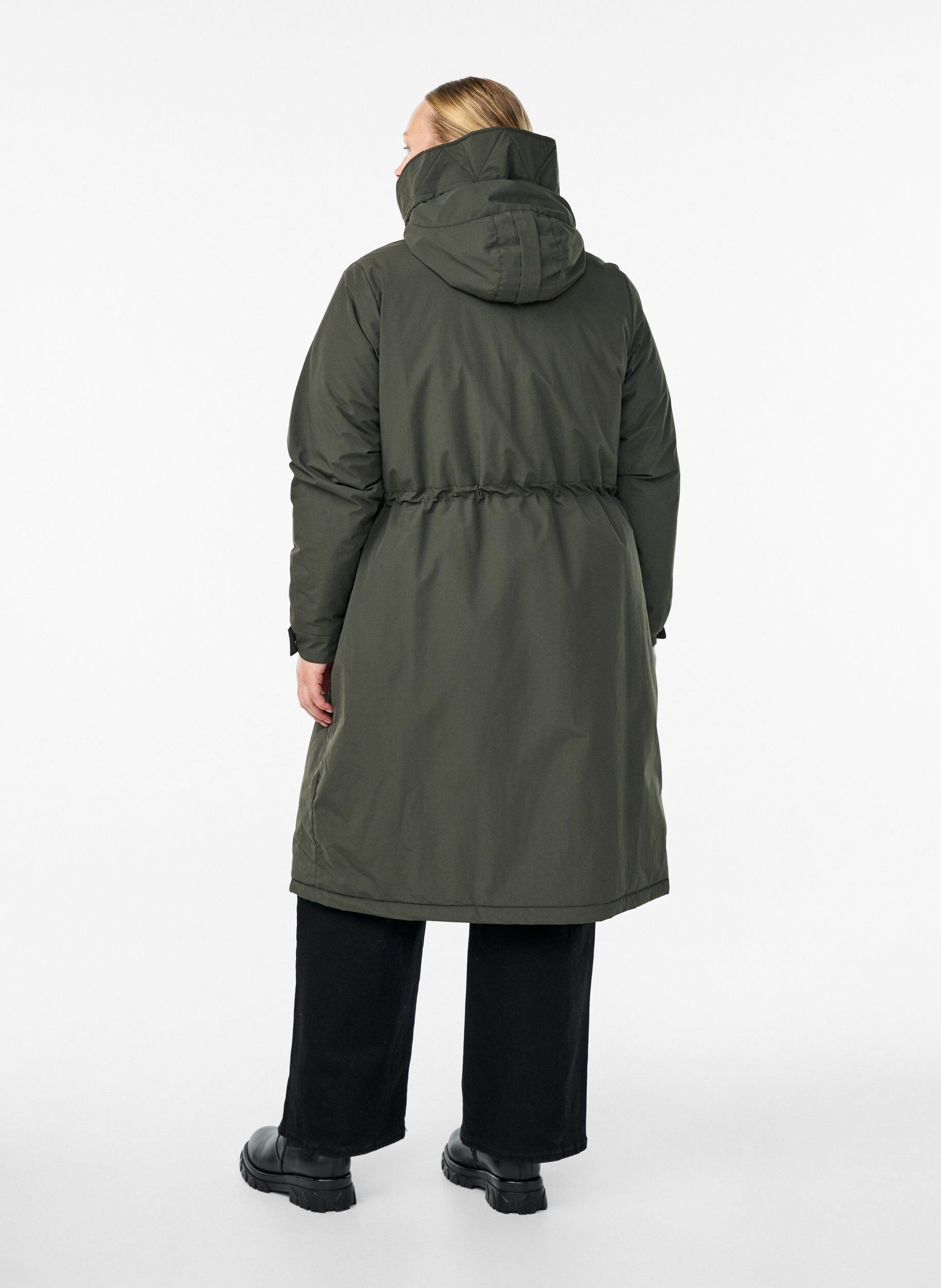 Zizzi Parka z kapturem i regulowana talia, Zielony, Model image number 2