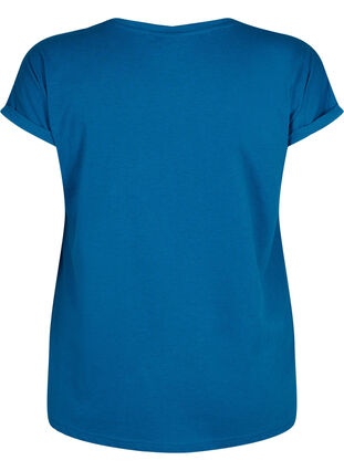 Koszulka z krótkimi rekawami wykonana z mieszanki bawelny, Petrol Blue, Packshot image number 1