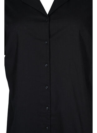 Dluga bawelniana koszula z krótkimi rekawami, Black, Packshot image number 2