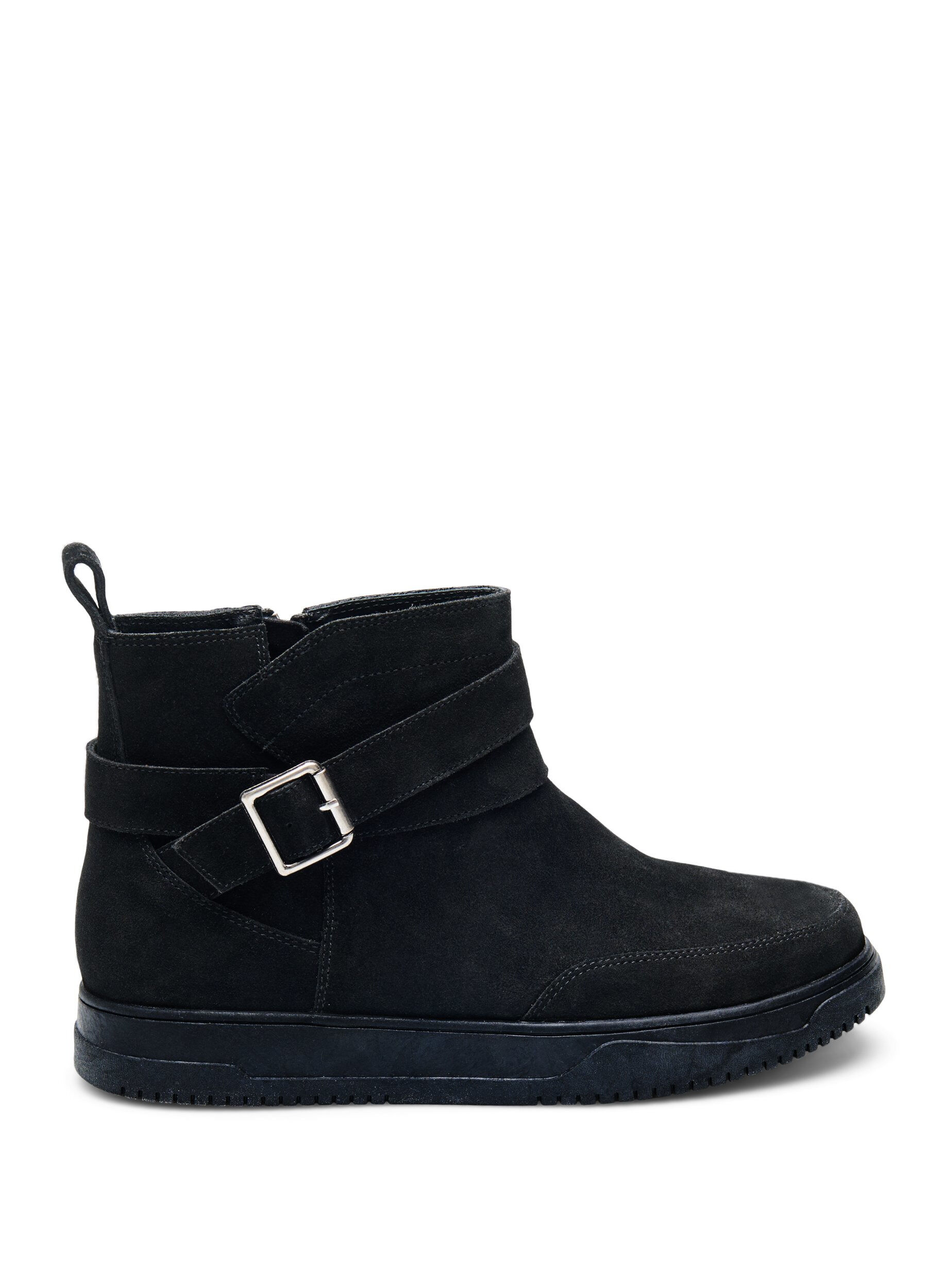 Zizzi Kr&oacute;tkie, szerokie buty z zamszu, Black, Packshot image number 0