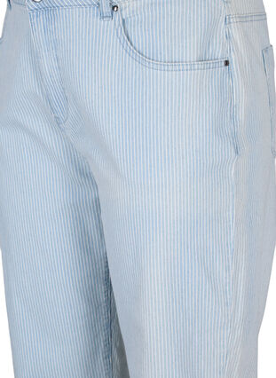 Proste jeansy do kostek w paski, Light Blue Stripe, Packshot image number 2