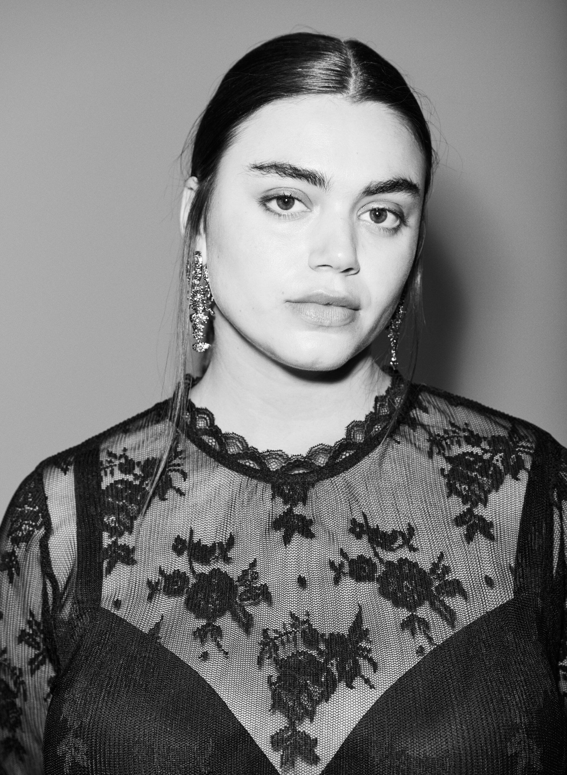 Zizzi Bluzka z siateczki z dlugim rekawem i koronkowym wzorem, Czarne, Image image number 0