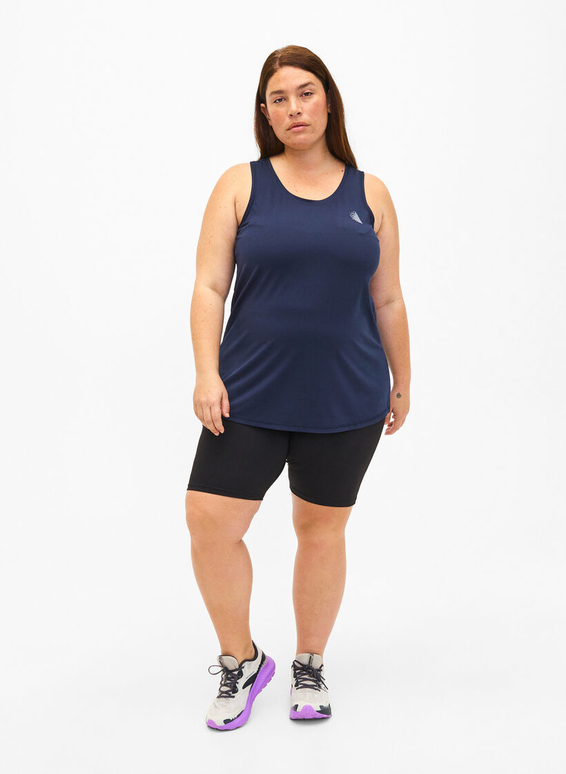 Top treningowy z okraglym dekoltem, Night Sky, Model image number 2
