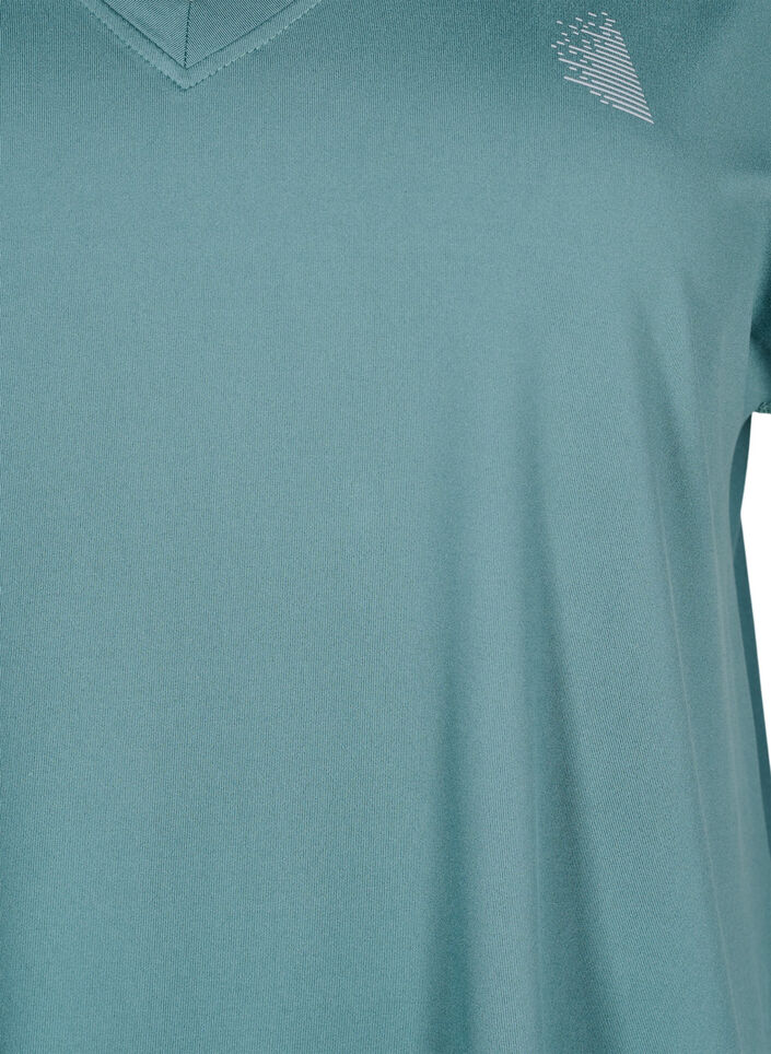 Luzna koszulka treningowa z dekoltem w szpic, Zielony, Packshot image number 2