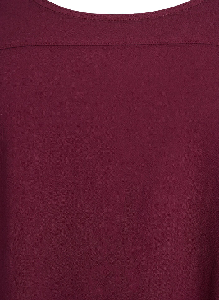 Bawelniana sukienka z kr&oacute;tkim rekawem, Ciemnobordowy, Packshot image number 2
