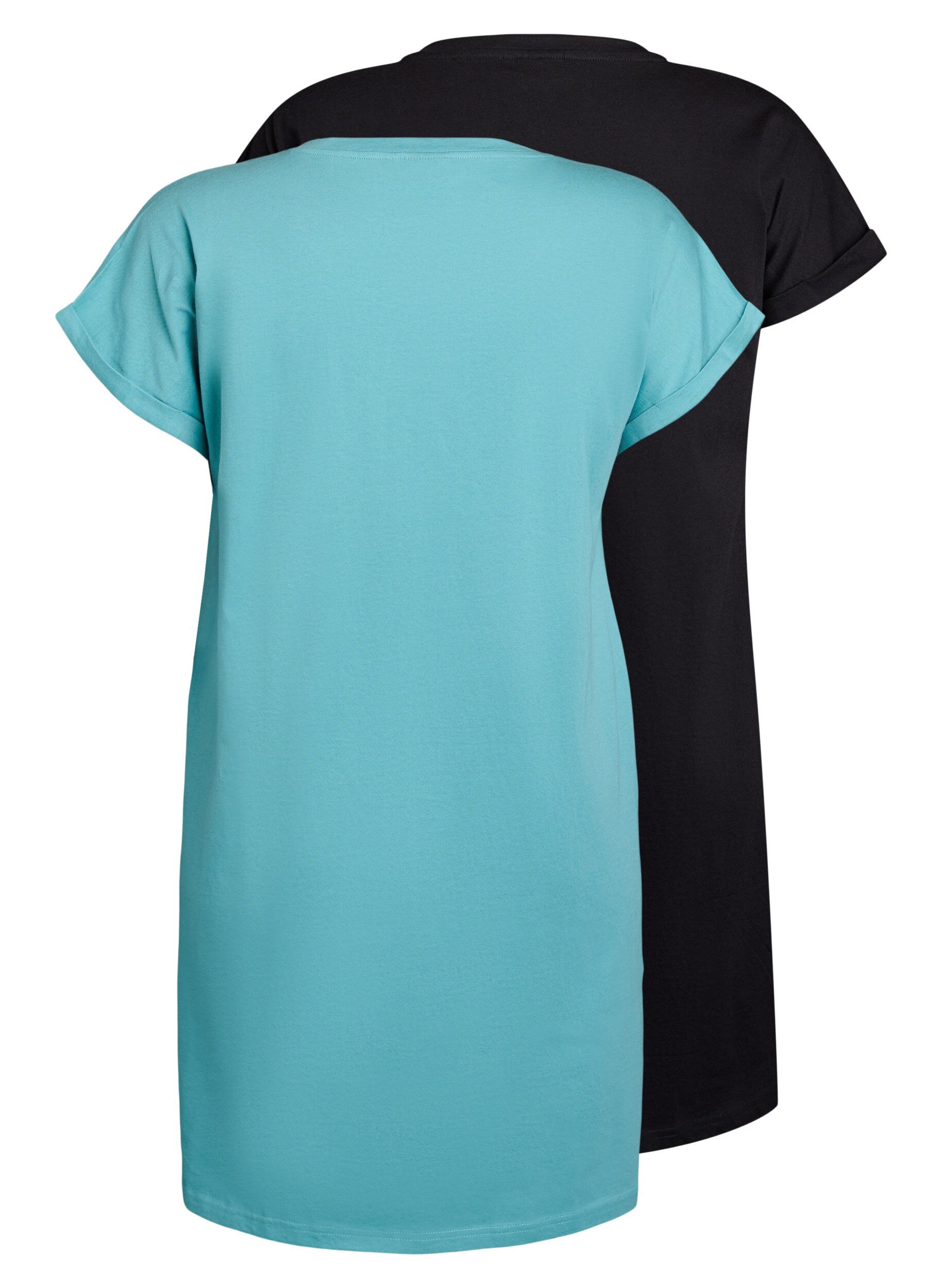 Zizzi2-pack T-shirt z kr&oacute;tkim rekawem, Niebieskie, Packshot image number 1