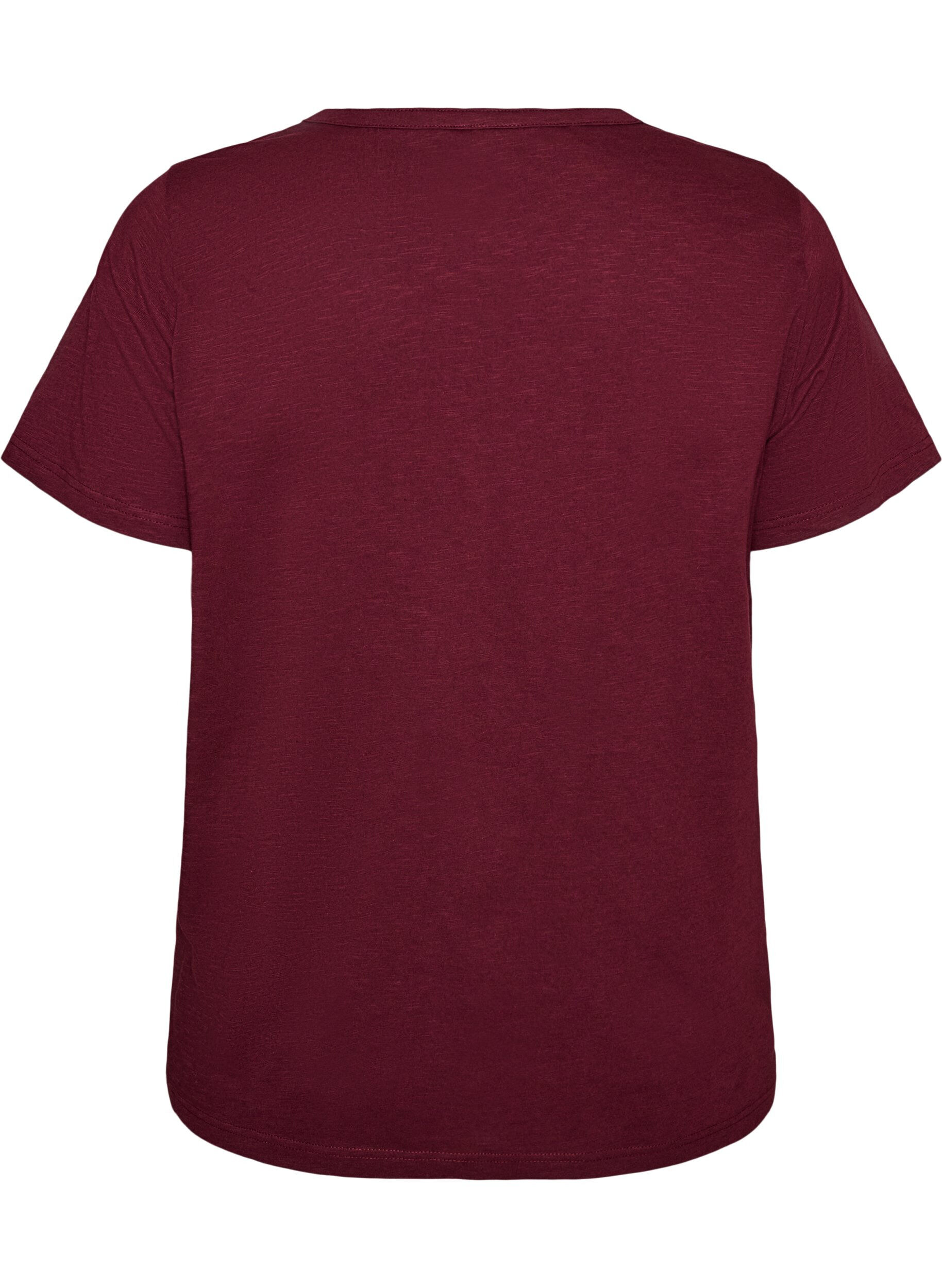 ZizziT-shirt z guzikami, Ciemnobordowy, Packshot image number 1