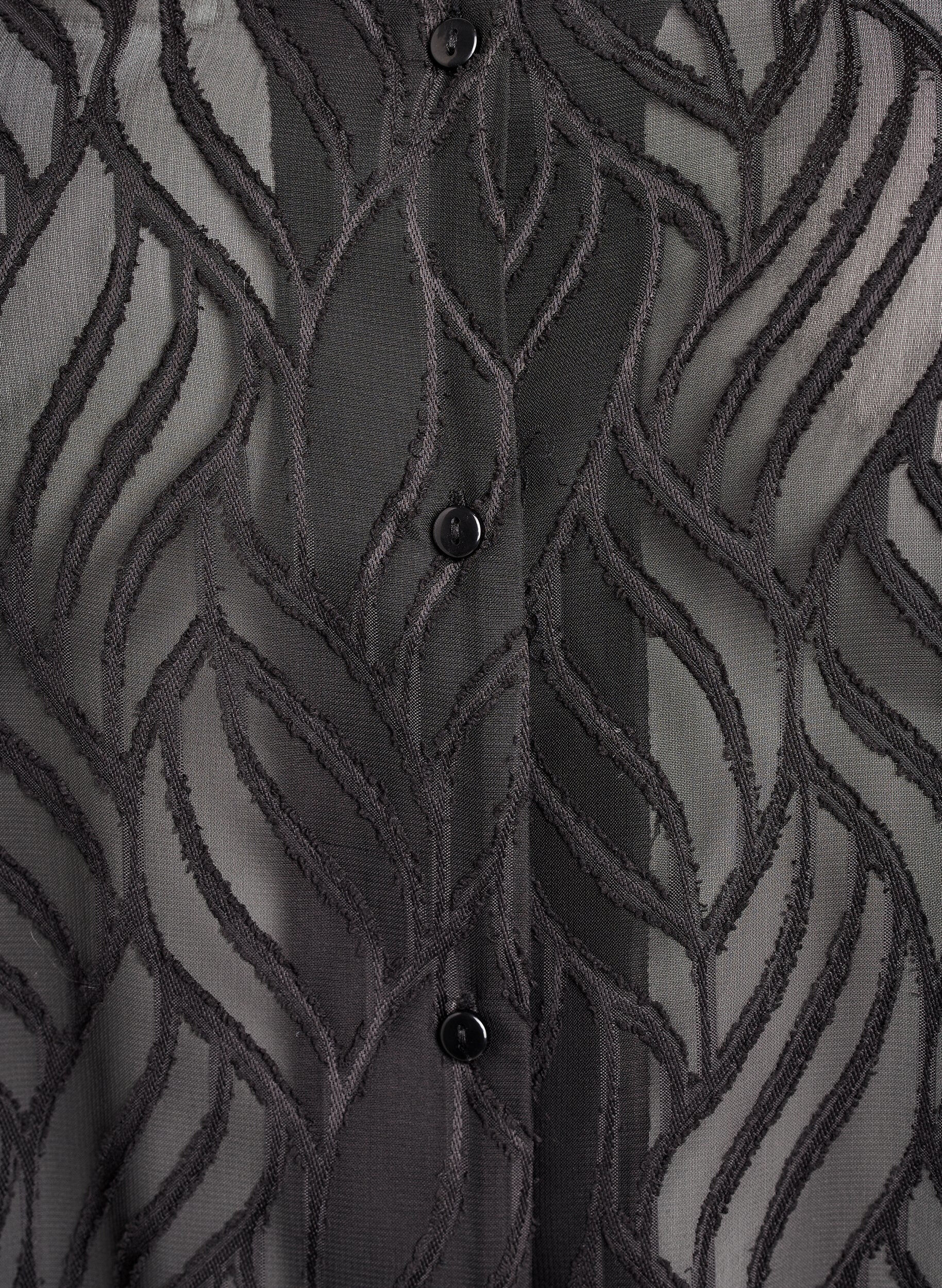 Zizzi Tunika z szyfonu z fakturowanym wzorem, Czarne, Packshot image number 2