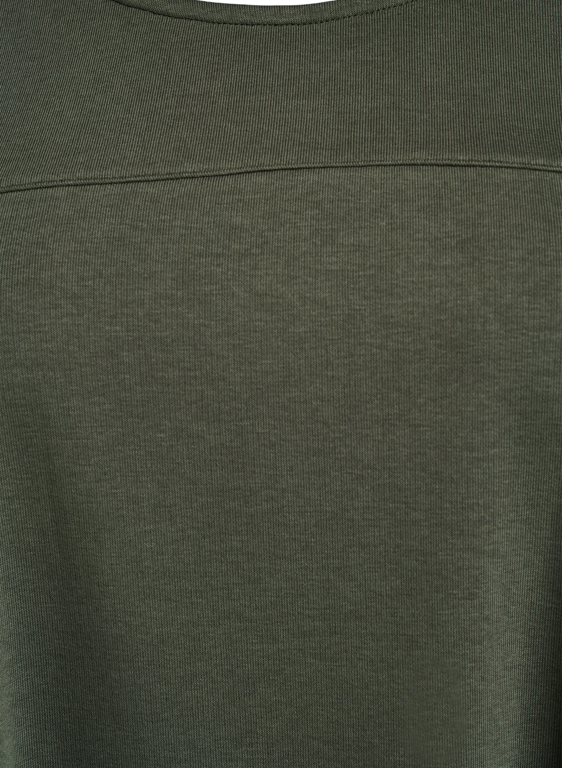 Zizzi Dzersejowa sukienka z kr&oacute;tkimi rekawami i kieszeniami, Zielony, Packshot image number 2