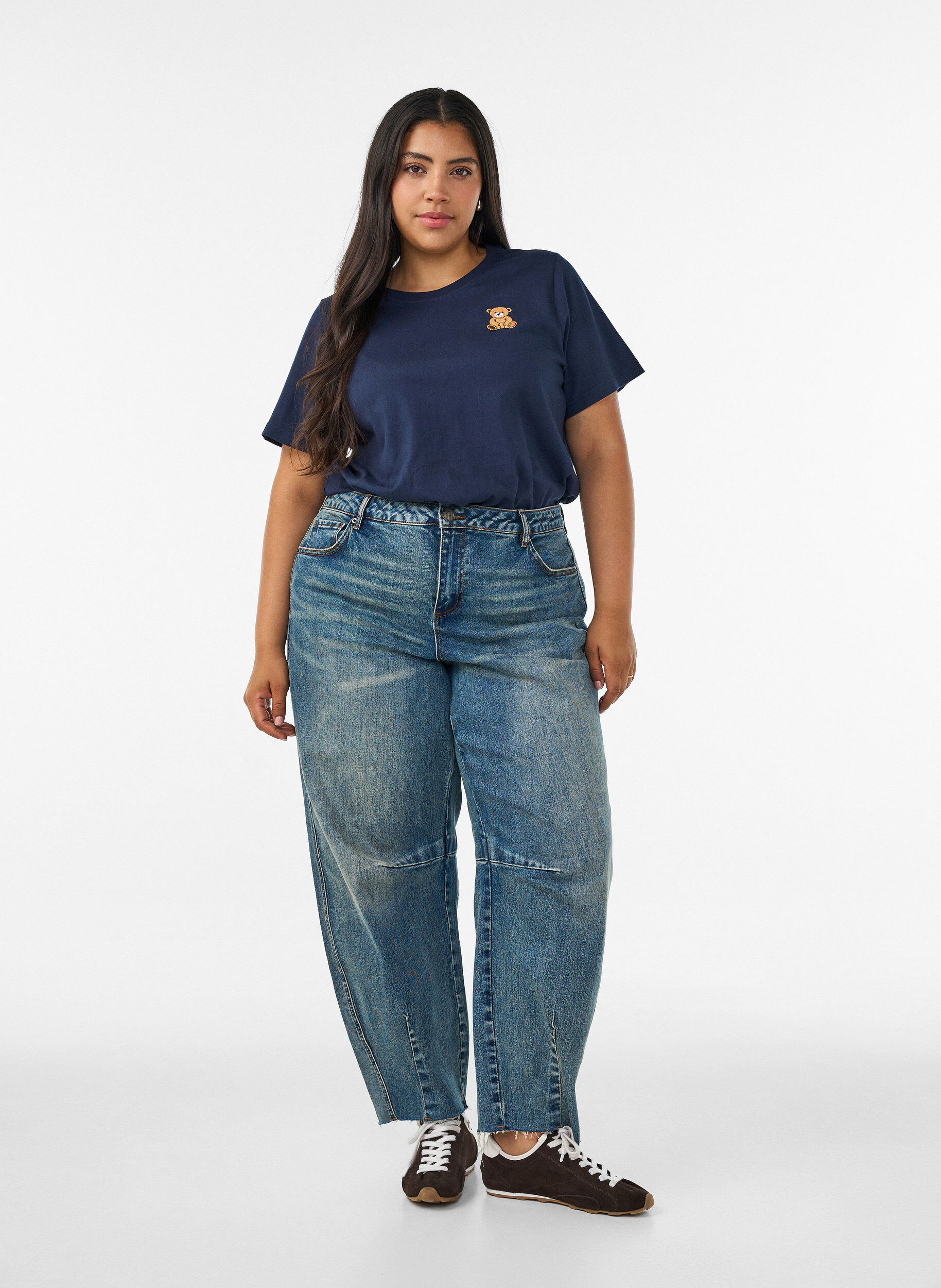 ZizziBawelna organiczna Koszulka z motywem misia, Niebieskie, Model image number 1