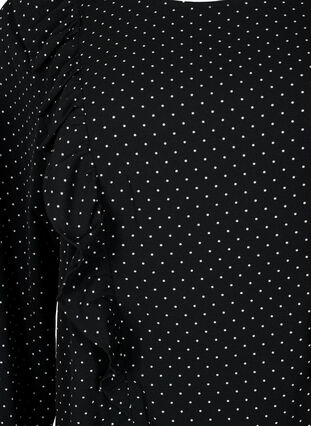 Bluzka z dlugim rekawem i marszczeniami, Black Dot, Packshot image number 2