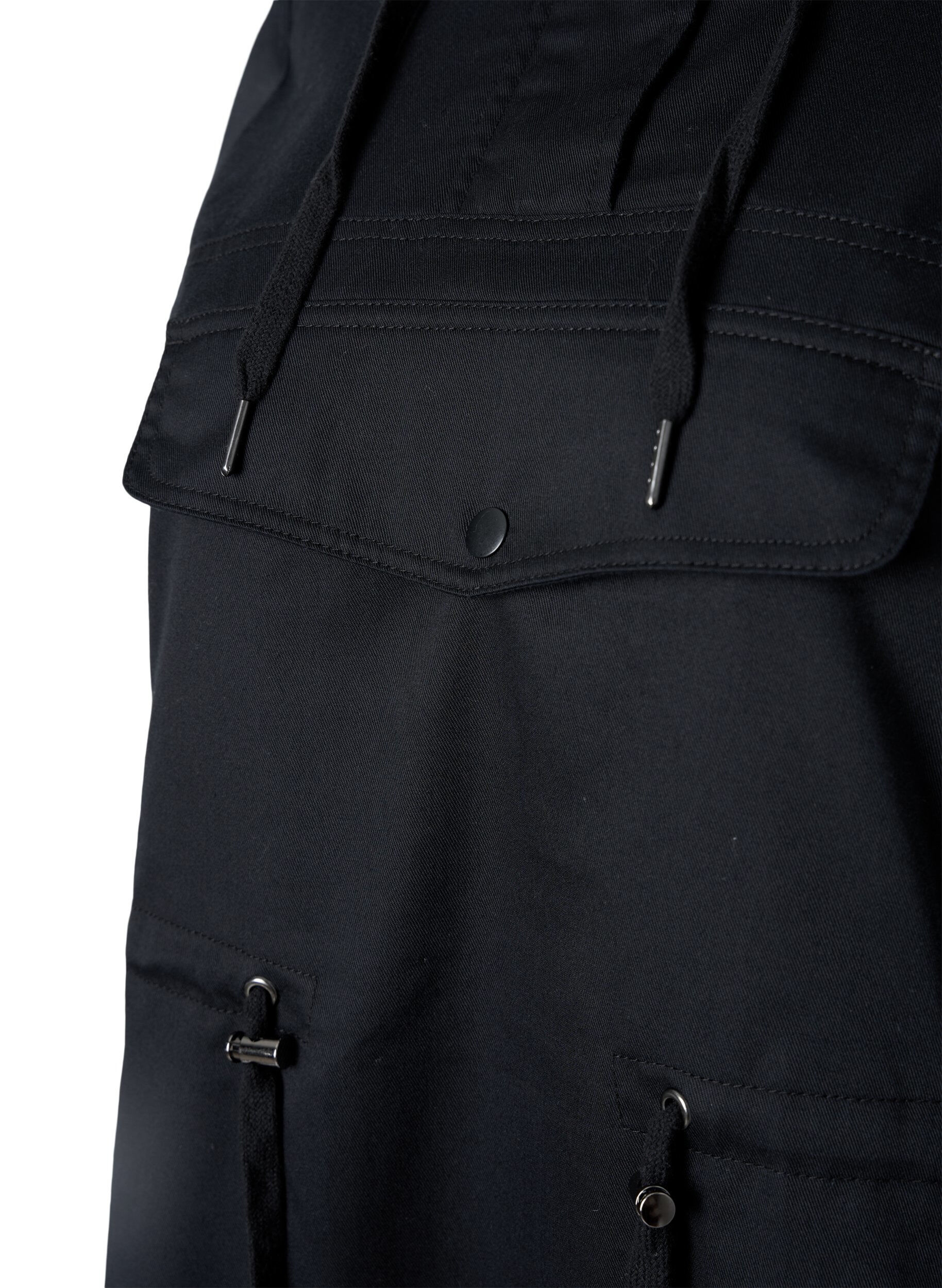 Zizzi Kurtka anorak z kapturem i kieszenia, Black, Packshot image number 3