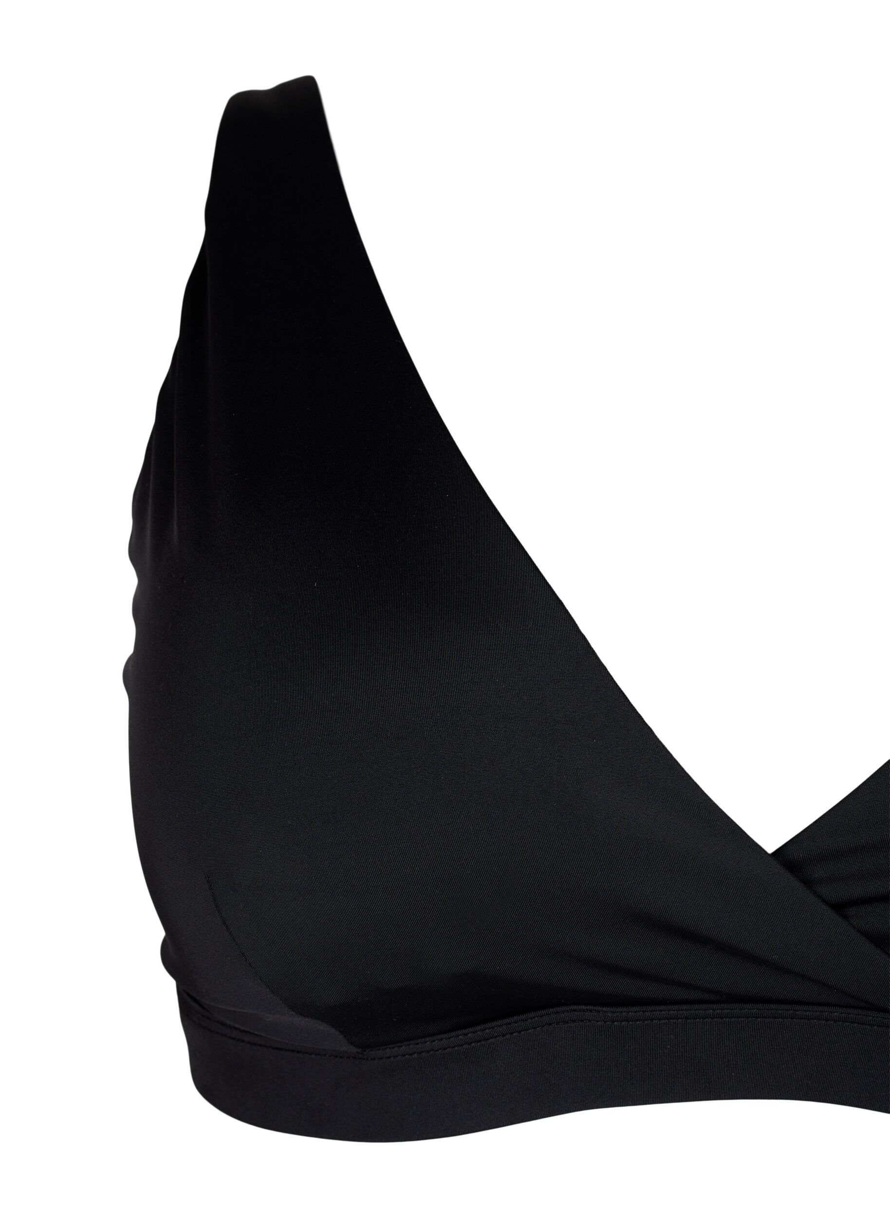 Zizzi Tr&oacute;jkatna g&oacute;ra od bikini z zawijanymi detalami, Czarne, Packshot image number 2