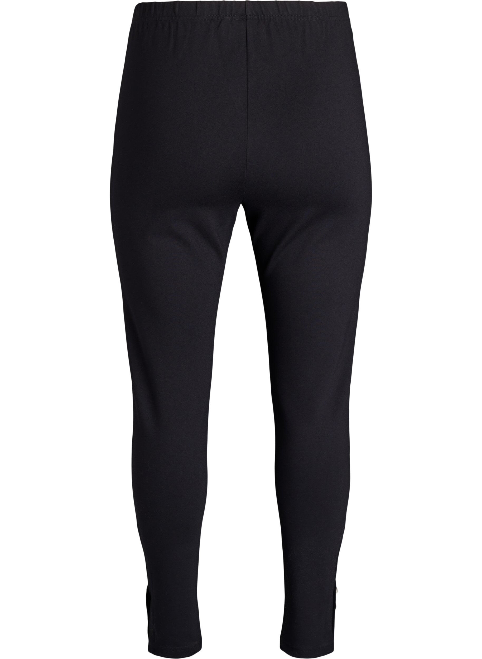Zizzi Legginsy z guzikami u dolu, Czarne, Packshot image number 1